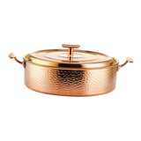Maxbell Hammered Copper Hot Pot Stew Pot Easy Carrying for Caterers Picnic Household Gold M