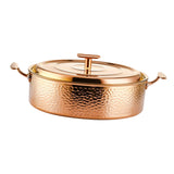 Maxbell Hammered Copper Hot Pot Stew Pot Easy Carrying for Caterers Picnic Household Gold M