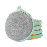 Maxbell 5Pcs Multi Purpose Scrub Sponges for Dish Cookware Glasses Microfiber Sponge green