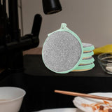 Maxbell 5Pcs Multi Purpose Scrub Sponges for Dish Cookware Glasses Microfiber Sponge green