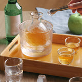 Maxbell Glass Sake Set Creative Multipurpose Hammered Texture Decanter for Bar Shelf gold edge