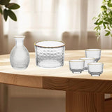 Maxbell Glass Sake Set Creative Multipurpose Hammered Texture Decanter for Bar Shelf gold edge