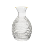 Maxbell Glass Sake Set Creative Multipurpose Hammered Texture Decanter for Bar Shelf gold edge