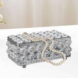 Maxbell Jewelry Box Rectangle Home Decor Gorgeous Jewelry Case Accent Decorative Box argent