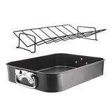 Maxbell Rectangular Roaster with Rack Bakeware Dish for Chicken Meat Roasting Turkey