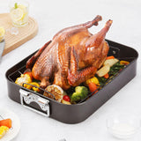 Maxbell Rectangular Roaster with Rack Bakeware Dish for Chicken Meat Roasting Turkey