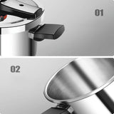Maxbell Stovetop Pressure Cooker Thickened Pressure Pot for Camping Family Household 4L