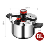 Maxbell Stovetop Pressure Cooker Thickened Pressure Pot for Camping Family Household 8L