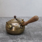 Maxbell Side Pot for Tea Making Coffee Single Handled Pot for Living Room Home Bronze