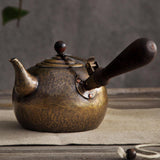 Maxbell Side Pot for Tea Making Coffee Single Handled Pot for Living Room Home Bronze