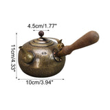 Maxbell Side Pot for Tea Making Coffee Single Handled Pot for Living Room Home Bronze