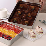 Maxbell Covered Cake Pan Rectangular DIY Baking Pan Cookie Pan for Brownie Pastries 23cmx15.5cm