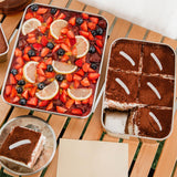 Maxbell Covered Cake Pan Rectangular DIY Baking Pan Cookie Pan for Brownie Pastries 23cmx15.5cm