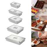 Maxbell Covered Cake Pan Rectangular DIY Baking Pan Cookie Pan for Brownie Pastries 23cmx15.5cm