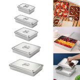 Maxbell Covered Cake Pan Rectangular DIY Baking Pan Cookie Pan for Brownie Pastries 23cmx15.5cm
