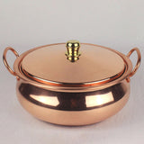 Maxbell Pure Copper Pot Binaural Pot Cooking Pot with Cover Stew Pan Copper Cookware 20cm