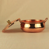 Maxbell Pure Copper Pot Binaural Pot Cooking Pot with Cover Stew Pan Copper Cookware 20cm