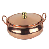 Maxbell Pure Copper Pot Binaural Pot Cooking Pot with Cover Stew Pan Copper Cookware 20cm
