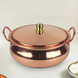 Maxbell Pure Copper Pot Binaural Pot Cooking Pot with Cover Stew Pan Copper Cookware 20cm