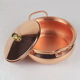 Maxbell Pure Copper Pot Binaural Pot Cooking Pot with Cover Stew Pan Copper Cookware 24cm