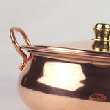 Maxbell Pure Copper Pot Binaural Pot Cooking Pot with Cover Stew Pan Copper Cookware 24cm