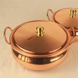 Maxbell Pure Copper Pot Binaural Pot Cooking Pot with Cover Stew Pan Copper Cookware 24cm