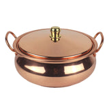 Maxbell Pure Copper Pot Binaural Pot Cooking Pot with Cover Stew Pan Copper Cookware 24cm
