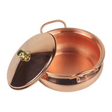 Maxbell Pure Copper Pot Binaural Pot Cooking Pot with Cover Stew Pan Copper Cookware 24cm