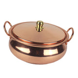 Maxbell Pure Copper Pot Binaural Pot Cooking Pot with Cover Stew Pan Copper Cookware 24cm