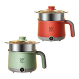 Maxbell Electric Hot Pot with Steamer Hotpot Ramen Cooker for Fried Rice Ramen Grey Green