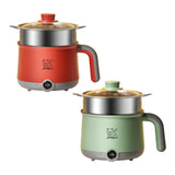 Maxbell Electric Hot Pot with Steamer Hotpot Ramen Cooker for Fried Rice Ramen Grey Green