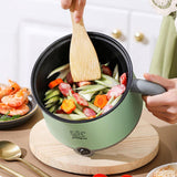 Maxbell Electric Hot Pot with Steamer Hotpot Ramen Cooker for Fried Rice Ramen Grey Green