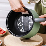Maxbell Electric Hot Pot with Steamer Hotpot Ramen Cooker for Fried Rice Ramen Grey Green