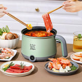 Maxbell Electric Hot Pot with Steamer Hotpot Ramen Cooker for Fried Rice Ramen Grey Green