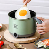 Maxbell Electric Hot Pot with Steamer Hotpot Ramen Cooker for Fried Rice Ramen Grey Green