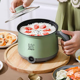 Maxbell Electric Hot Pot with Steamer Hotpot Ramen Cooker for Fried Rice Ramen Grey Green