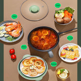 Maxbell Electric Hot Pot with Steamer Hotpot Ramen Cooker for Fried Rice Ramen Grey Green