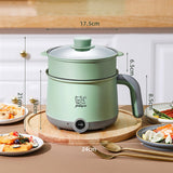 Maxbell Electric Hot Pot with Steamer Hotpot Ramen Cooker for Fried Rice Ramen Grey Green
