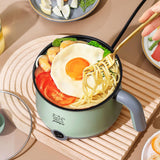 Maxbell Electric Hot Pot with Steamer Hotpot Ramen Cooker for Fried Rice Ramen Grey Green