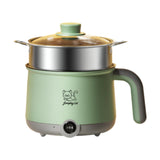 Maxbell Electric Hot Pot with Steamer Hotpot Ramen Cooker for Fried Rice Ramen Grey Green