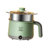 Maxbell Electric Hot Pot with Steamer Hotpot Ramen Cooker for Fried Rice Ramen Grey Green