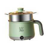 Maxbell Electric Hot Pot with Steamer Hotpot Ramen Cooker for Fried Rice Ramen Grey Green
