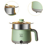 Maxbell Electric Hot Pot with Steamer Hotpot Ramen Cooker for Fried Rice Ramen Grey Green