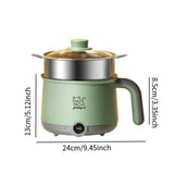 Maxbell Electric Hot Pot with Steamer Hotpot Ramen Cooker for Fried Rice Ramen Grey Green
