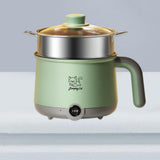 Maxbell Electric Hot Pot with Steamer Hotpot Ramen Cooker for Fried Rice Ramen Grey Green