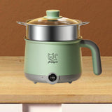 Maxbell Electric Hot Pot with Steamer Hotpot Ramen Cooker for Fried Rice Ramen Grey Green