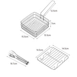 Maxbell Mini Deep Fryer Pot Stainless Steel Cooking Pot for Vegetables Fries Chicken