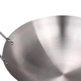 Maxbell Stainless Steel Wok Lightweight Frying Pan for Deep Frying Vegetables Frying 38cm