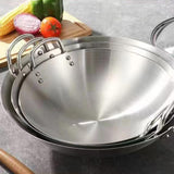 Maxbell Stainless Steel Wok Lightweight Frying Pan for Deep Frying Vegetables Frying 38cm