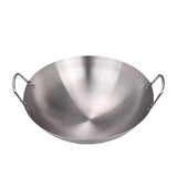 Maxbell Stainless Steel Wok Lightweight Frying Pan for Deep Frying Vegetables Frying 38cm